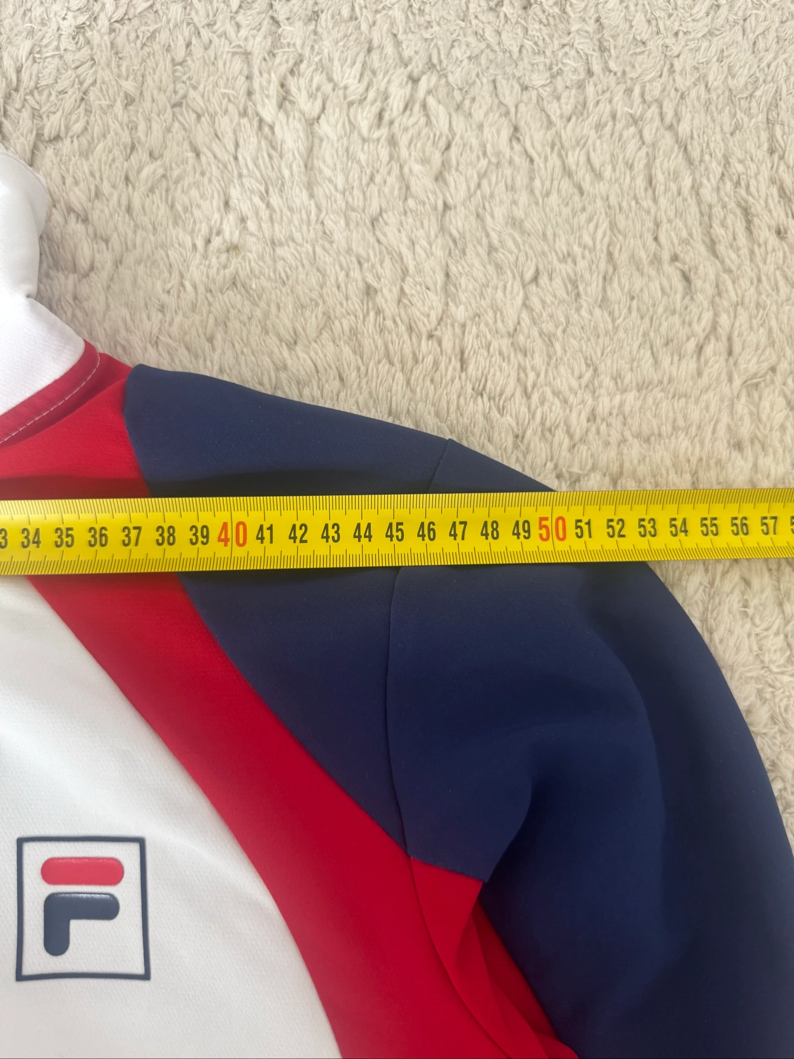 FILA Jaqueta de Treino com Zíper Branca Vermelha Azul Jaqueta Esportiva Y2K Retro Streetwear S – photo 8